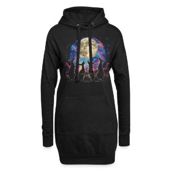 Kangourou Australie Lune Hurlante - Sweat-shirt à capuche long Femme - noir - Devant