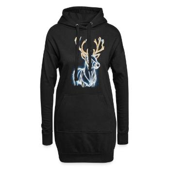 Rentier Reh Xmas Reindeer Christmas Weihnachten - Hoodie-Kleid - Schwarz - Vorne