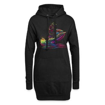 Jet Ski Jet Skiing Jet Skier Popart - Sweat-shirt à capuche long Femme - noir - Devant