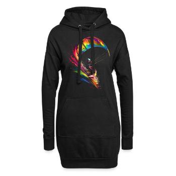 Kitesurf Kitesurfeur Kiteboarding Popart - Sweat-shirt à capuche long Femme - noir - Devant