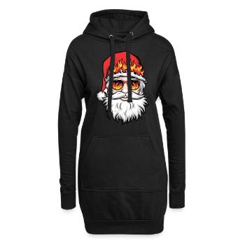 Weihnachtsmann Santa Claus Christmas Weihnachten - Hoodie-Kleid - Schwarz - Vorne