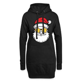 Weihnachtsmann Santa Claus Christmas Weihnachten - Hoodie-Kleid - Schwarz - Vorne