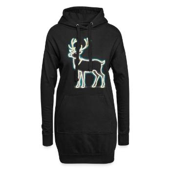 Rentier Reh Xmas Reindeer Christmas Weihnachten - Hoodie-Kleid - Schwarz - Vorne