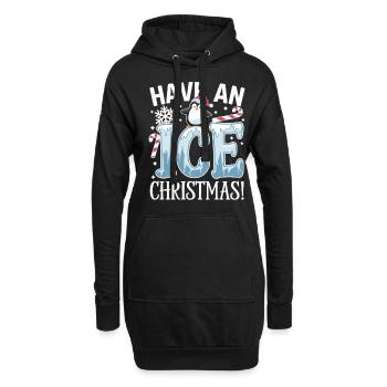 Passez un Noël glacé avec Penguin - Sweat-shirt à capuche long Femme - noir - Devant