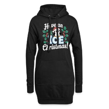 J’ai un pingouin glacé de Noël - Sweat-shirt à capuche long Femme - noir - Devant
