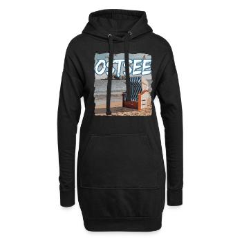 Ostsee Strandkorb - Hoodie-Kleid - Schwarz - Vorne