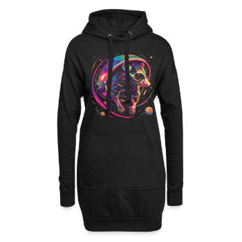 Opossum Astronaute de l’espace Popart - Sweat-shirt à capuche long Femme - noir - Devant