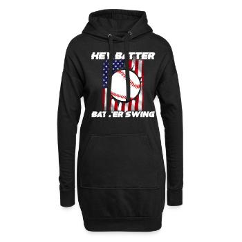Baseball Sport Baseballspieler Pitcher Catcher USA - Hoodie-Kleid - Schwarz - Vorne