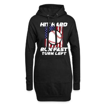 Baseball Sport Baseballspieler Pitcher Catcher USA - Hoodie-Kleid - Schwarz - Vorne