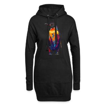 Pingouin oiseau incapable de voler Popart - Sweat-shirt à capuche long Femme - noir - Devant