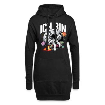 8e anniversaire garçons 8 ans anniversaire astronaute - Sweat-shirt à capuche long Femme - noir - Devant