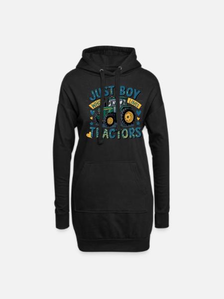 Tracteur Trekker Agriculteur Agriculteur Ferme Tracteur Champ - Sweat-shirt à capuche long Femme - noir