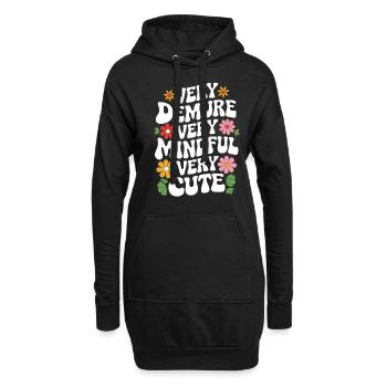 très modeste, très attentif, très doux - Sweat-shirt à capuche long Femme - noir - Devant