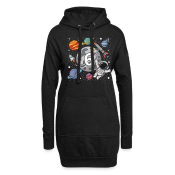 6. Geburtstag Jungen 6 Jahre Astronaut Geburtstag - Hoodie-Kleid - Schwarz - Vorne