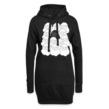 Süßes Schaf Schafherde Wolle - Hoodie-Kleid - Schwarz - Vorne