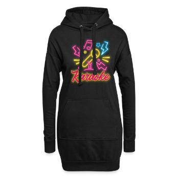 Karaoke Mikrofon Musiknoten Blitz - Hoodie-Kleid - Schwarz - Vorne