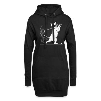 Chat avec des lunettes de soleil jouant au golf - Sweat-shirt à capuche long Femme - noir - Devant