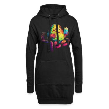 Potato Couch Popcorn Popart - Hoodie Dress - black - Front