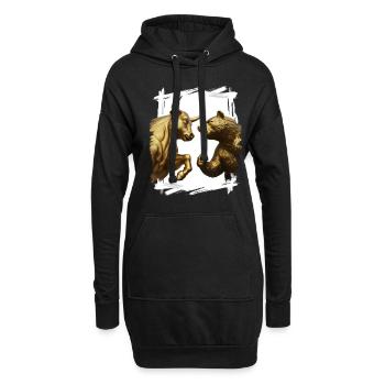 Marché boursier haussier vs baissier - Sweat-shirt à capuche long Femme - noir - Devant