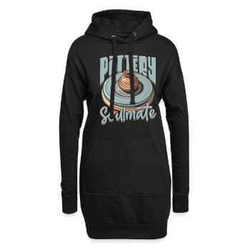 Töpfern Töpferei Töpfer poterie âme sœur - Sweat-shirt à capuche long Femme - noir - Devant