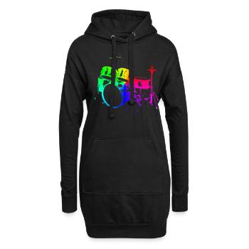 Schlagzeug Drums Drumstick Drummer Musik Band Rock - Hoodie-Kleid - Schwarz - Vorne