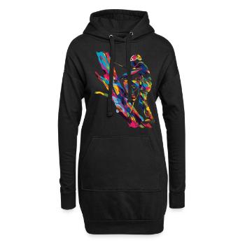 Baumklettern Baumkletterer Arborist Popart - Hoodie-Kleid - Schwarz - Vorne