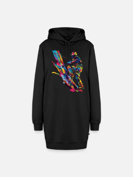 Baumklettern Baumkletterer Arborist Popart - Hoodie-Kleid - Schwarz