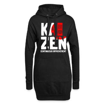Amélioration Kaizen Japonais Japon - Sweat-shirt à capuche long Femme - noir - Devant