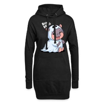 Hippopotame mignon Boo Deng en costume de fantôme - Sweat-shirt à capuche long Femme - noir - Devant