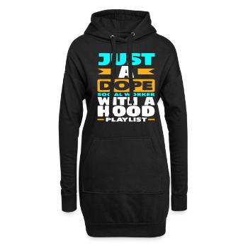 Juste un travailleur social cool - Sweat-shirt à capuche long Femme - noir - Devant