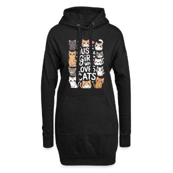 Dicton de chats mignons pour les femmes et les filles - Sweat-shirt à capuche long Femme - noir - Devant