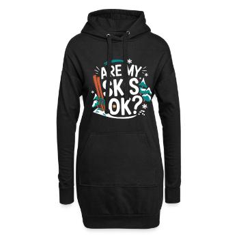 Are My Skis Ok 4 - Hoodie-Kleid - Schwarz - Vorne