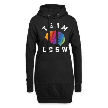 Team LCSW Buntes Gehirn Motiv - Hoodie-Kleid - Schwarz - Vorne