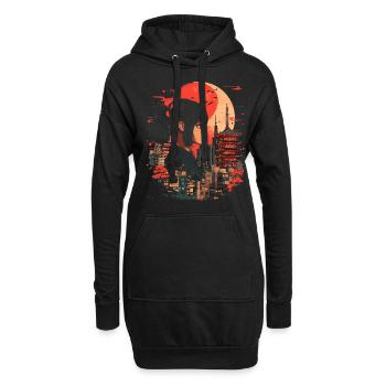 Anime Mädchen Japan - Hoodie-Kleid - Schwarz - Vorne