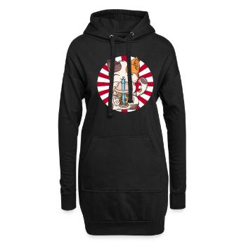 Bubble Tea Boba BubbleTea Kawaii Japan Tea Kpop - Hoodie-Kleid - Schwarz - Vorne