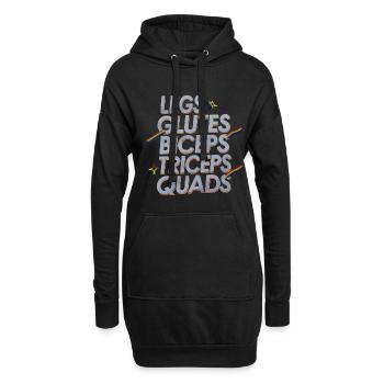 Legs Glutes Biceps Triceps Quads 4 - Hoodie-Kleid - Schwarz - Vorne