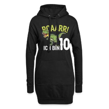 10. Geburtstag 10 Jahre Dino Dinosaurier Fan - Hoodie-Kleid - Schwarz - Vorne