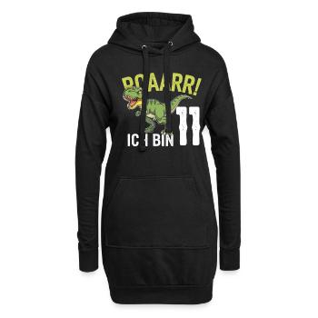 11. Geburtstag 11 Jahre Dino Dinosaurier Fan - Hoodie-Kleid - Schwarz - Vorne