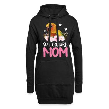 Soleil Perruche Maman Perroquet Maman Perroquet Oiseau Femme - Sweat-shirt à capuche long Femme - noir - Devant