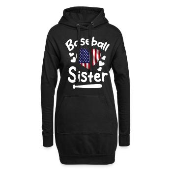 Baseball Sport Baseballspieler Pitcher Catcher USA - Hoodie-Kleid - Schwarz - Vorne