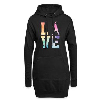 Baseball Sport Baseballspieler Pitcher Catcher USA - Hoodie-Kleid - Schwarz - Vorne