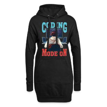 Coding Mode On - Hoodie-Kleid - Schwarz - Vorne