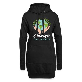 Juste un travailleur social cool - Sweat-shirt à capuche long Femme - noir - Devant