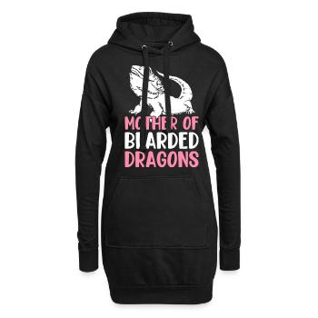 Mère de dragons barbus, amoureuse des lézards, maman - Sweat-shirt à capuche long Femme - noir - Devant