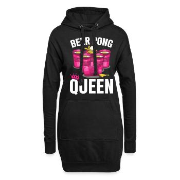 Beer Pong Queen Beer Pong Girl Player Jeu à boire - Sweat-shirt à capuche long Femme - noir - Devant