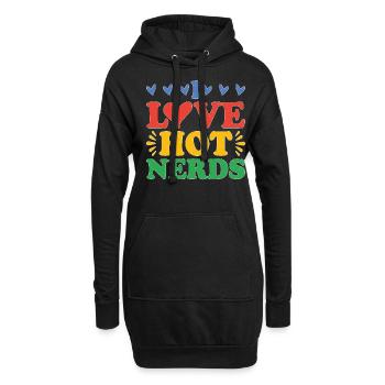 I Love Hot Nerds - Hoodie-Kleid - Schwarz - Vorne