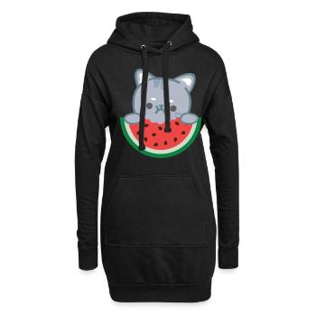 Melon pastèque Fruit d’été Cadeau végétalien - Sweat-shirt à capuche long Femme - noir - Devant