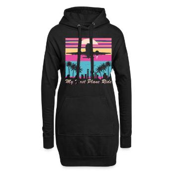 Meine Erste Flugreise Erstes Mal Fliegen - Hoodie-Kleid - Schwarz - Vorne