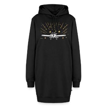 Meine Erste Flugreise Erstes Mal Fliegen - Hoodie-Kleid - Schwarz - Vorne