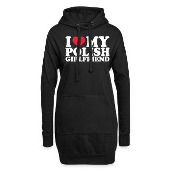 Pologne Petite amie Petite amie Relation Couple Amour - Sweat-shirt à capuche long Femme - noir - Devant